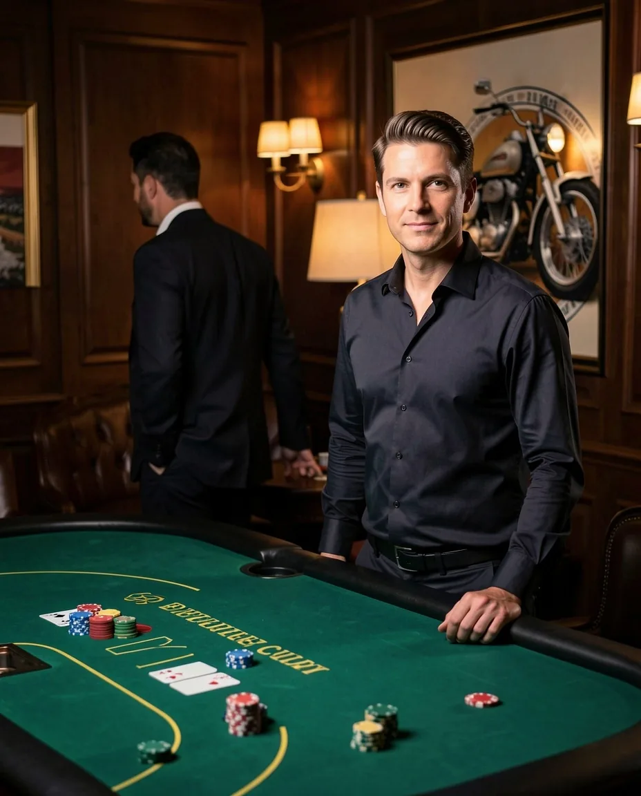 Clubhost en toernooileider van de poker lounge
